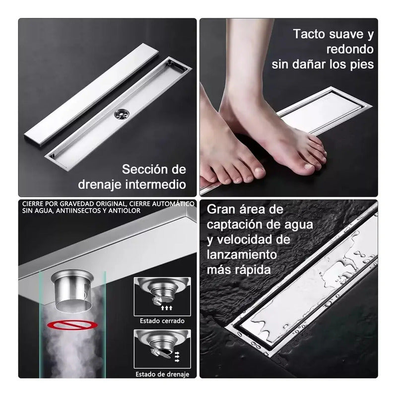 10×60cm Rejilla De Cubierta Anti-olor Ducha Anti-obstrucción