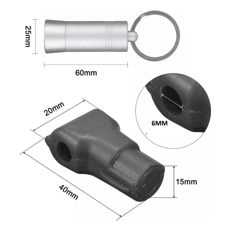 Pack 100 Seguros Candados Magneticos Gancheras 6mm + 1 Llave Seguro Negro Y 1 Llave