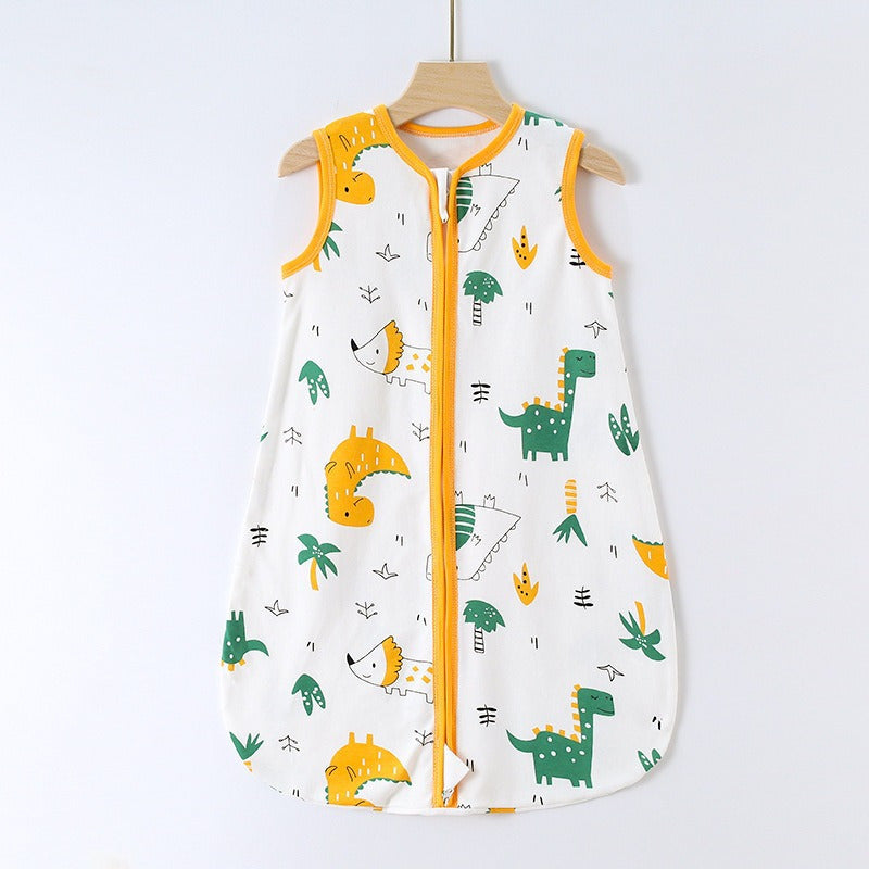 Saco de Dormir Bebé Sin Mangas TOG 0.5 Algodón Dinosaurios Verde Amarillo 66cm