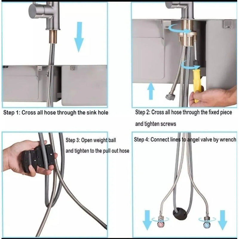 Llave Monomando Lavaplatos Profesional Extraíble Importada