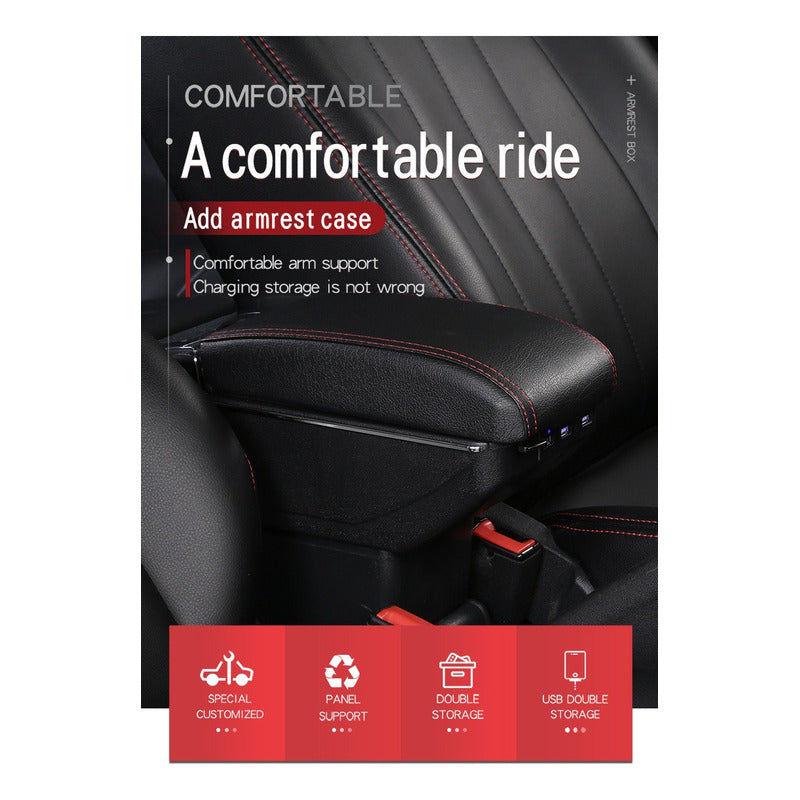 Portavaso Apoya Brazos Auto Universal Base Extensible 7 Usb Negro