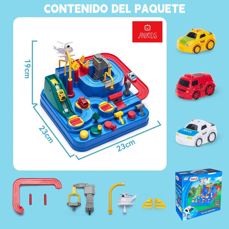 Pista De Autos Interactiva Aventura Juguete Educativo Niños Azul