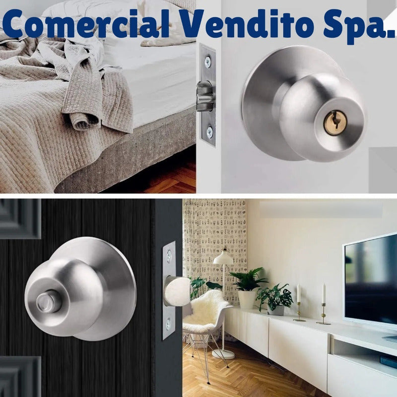 Cerradura De Pomo Acero Inoxidable Baño Cocina Habitación