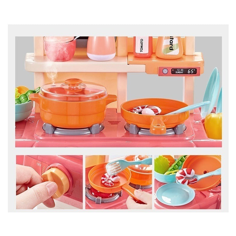Cocina De Juguete 42 Accesorios Estilo Moderno Rosada Import Rosa