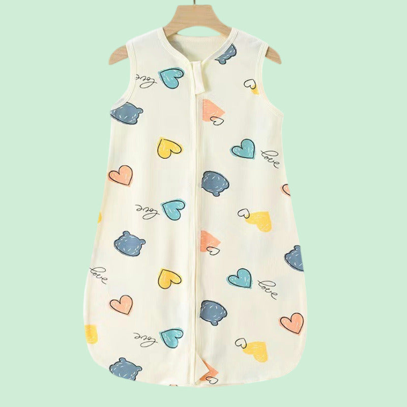 Saco de Dormir Bebé Sin Mangas TOG 0.5 Algodón Blanco con Corazones 84cm