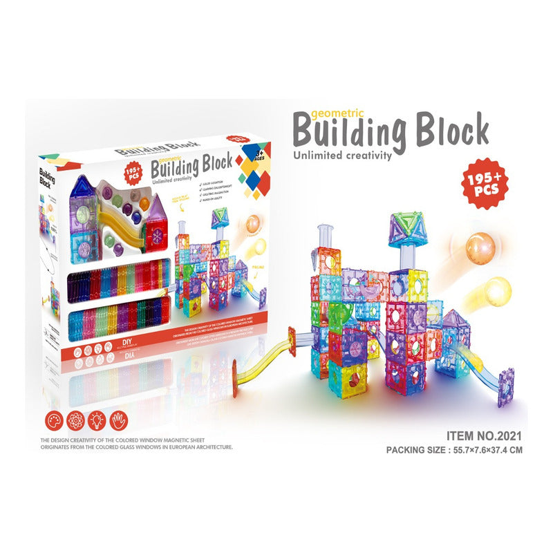 Juego De Construccion Bloques Magnetico 195pcs Importado 195