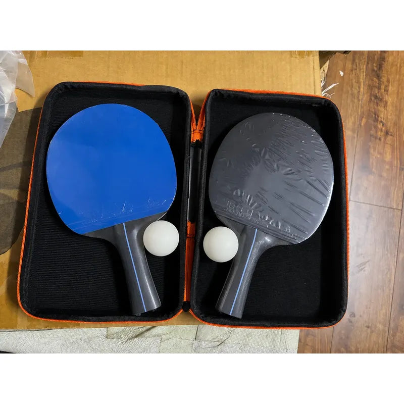 Set 2 Paletas De Ping Pong Nivel Inicial Mango Fl Concavo Azul/negro Fl (cóncavo)