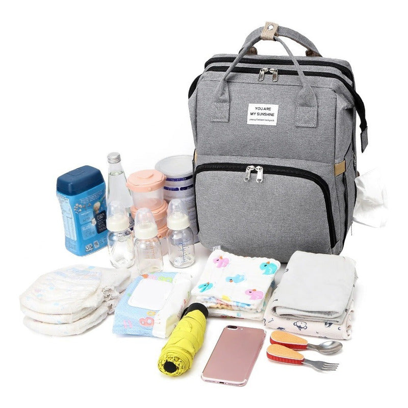 Mochila En Pañalera Cuna Y Mudador Portátil Para Bebés