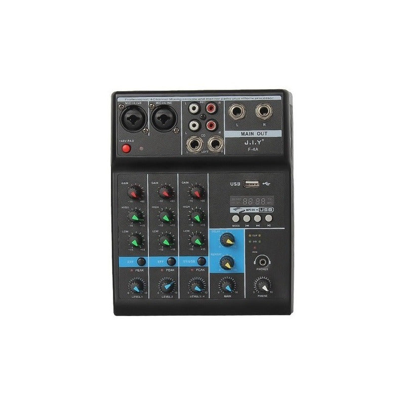 Mesa de Sonido DJ JIY-F4A 4 Canales USB y Bluetooth Altmann