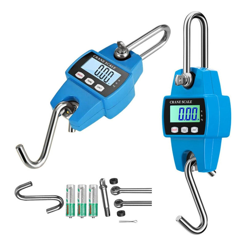 Pesa Balanza Gancho 300 Kg Digital Gramos Colgante Romana Co Azul