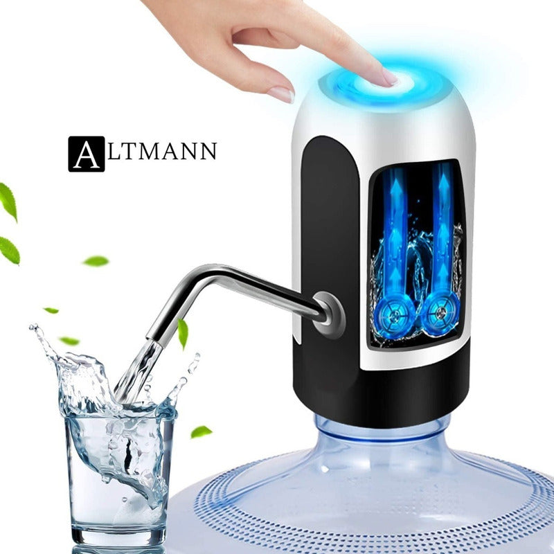 Bomba Dispensador Agua Electronico Recargable Usb Botellon Negro