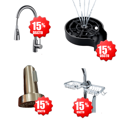 Grifos de agua de salida de 3 EN 1, Lava Copas Automático Para Bachas De Cocina, Boquilla Repuesto Llave Monomando Extraíble, Fregadero de la cocina Grifo estante