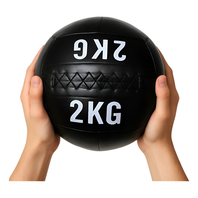 Pelota Balón Medicinal Ecocuero 2 kg para Entrenamiento - Negro