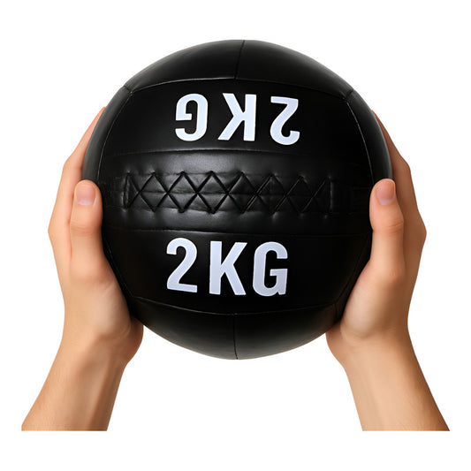 Pelota Balón Medicinal Ecocuero 2 Kg Para Entrenamiento Negro
