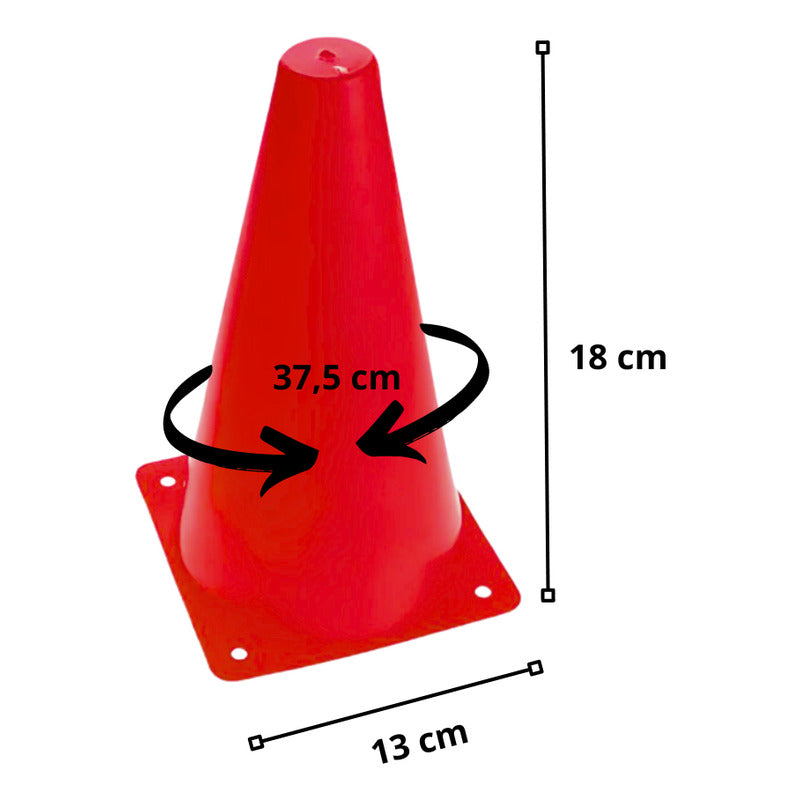 10 Conos De Entrenamiento 18cm Crossfit Deporte  Trafico  Multicolor