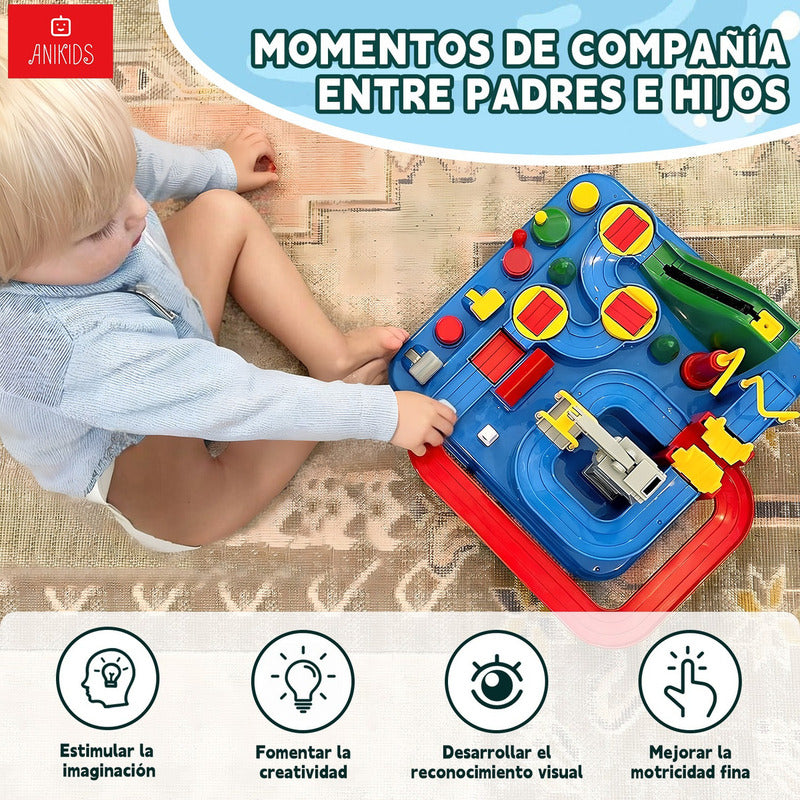Pista De Autos Interactiva Aventura Juguete Educativo Niños Azul