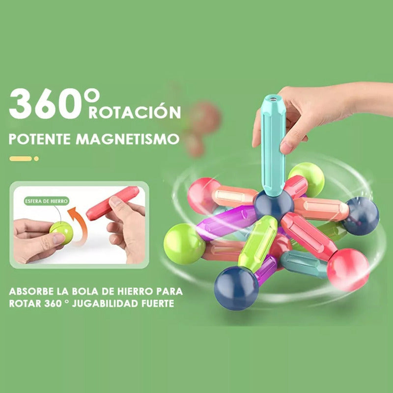 Juguete Didáctico Bloques de Varillas Magnéticas 36 Piezas