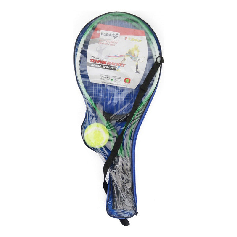Raquetas Par De Tenis Basic 21 + Pelota Azul
