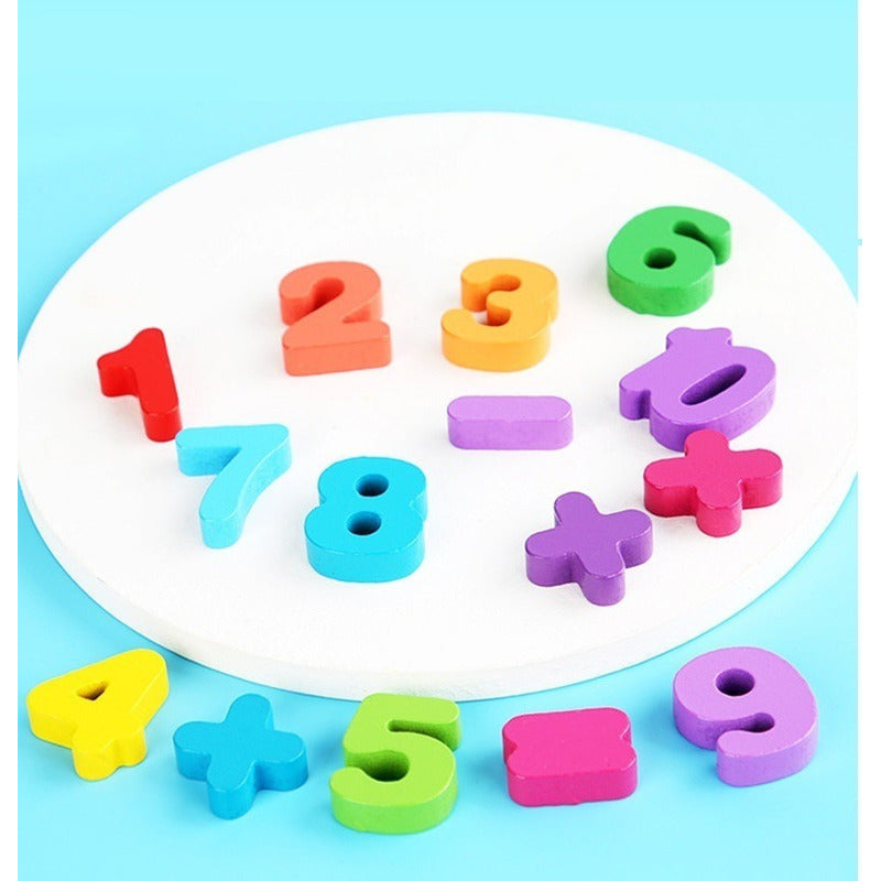 Tabla Didáctica Montessori Madera Números Figuras Geométrica