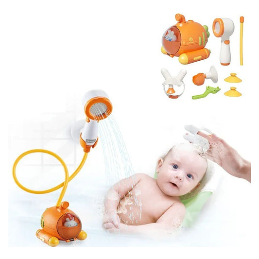 Submarino Regadera De Baño Para Bebe Juguete Ducha Tina Naranjo