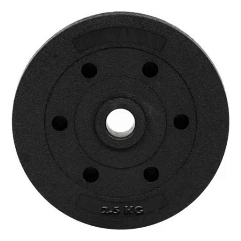 Set De 4 Disco Pvc 2.5kg C/u =10kg Preolímpico Negro