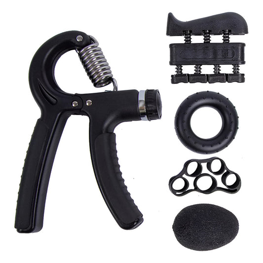 Set 5 En 1 Ejercitador Manos Hand Grip Y Antebrazo 5-60 Kg Negro