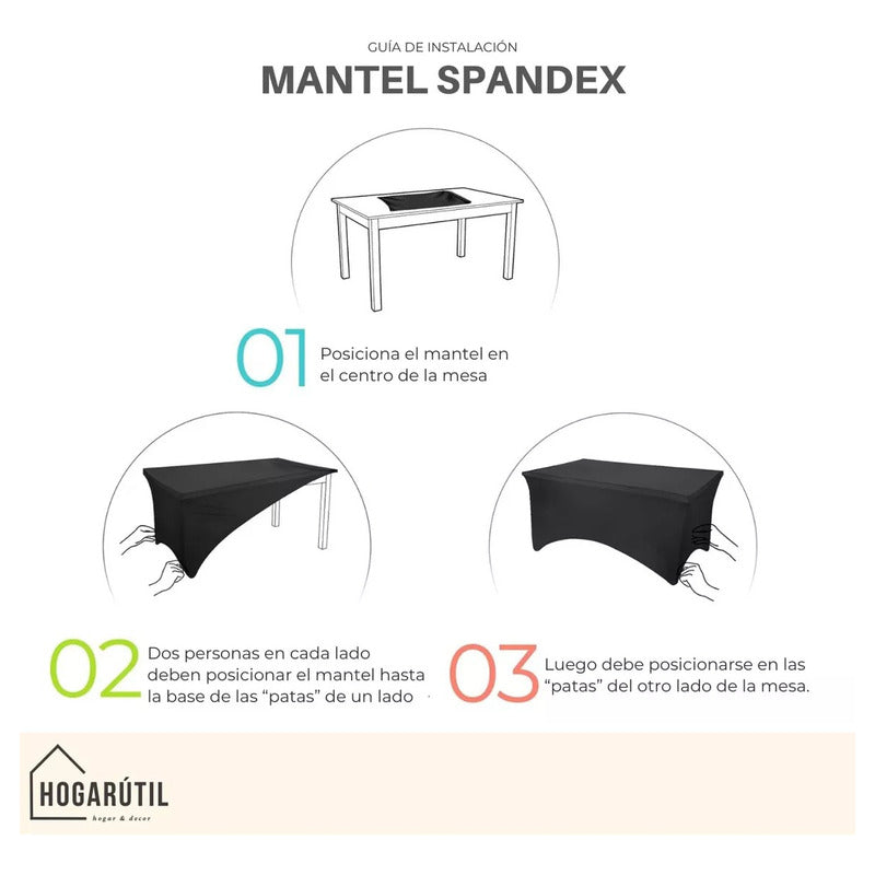Funda Mantel Spandex para Mesa de Eventos 150x65x74cm