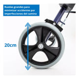 Andador Burrito Con Asiento 4 Ruedas Plegable Liviano Burdeo