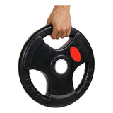 Set 2 Discos Engomado Olímpico 7.5kg Con Agarre (15kg Total) Negro