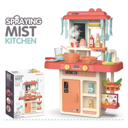 Cocina De Juguete 43 Accesorios Estilo Moderno Rosada 72cms Rosa