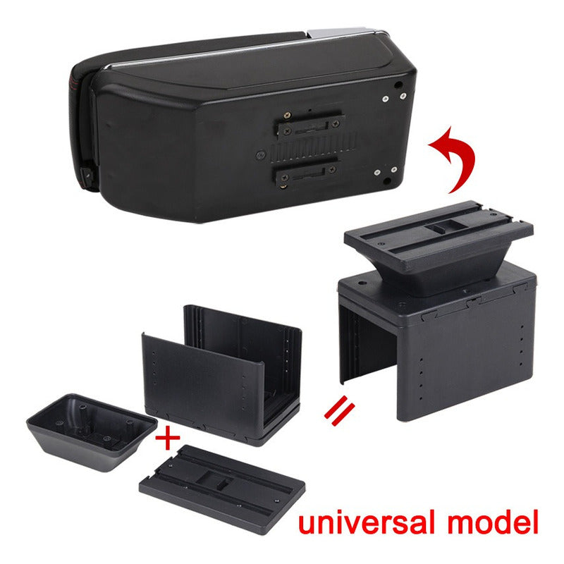 Portavaso Apoya Brazos Auto Universal Base Extensible 7 Usb Negro