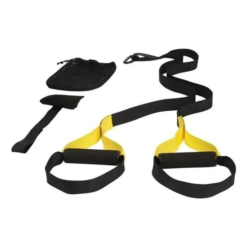 Bandas de Suspensión para Entrenamiento Crossfit Tipo TRX - Negro/Amarillo