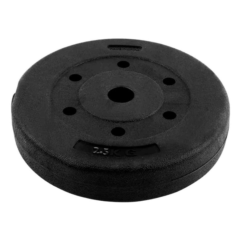 Set De 4 Disco Pvc 2.5kg C/u =10kg Preolímpico Negro