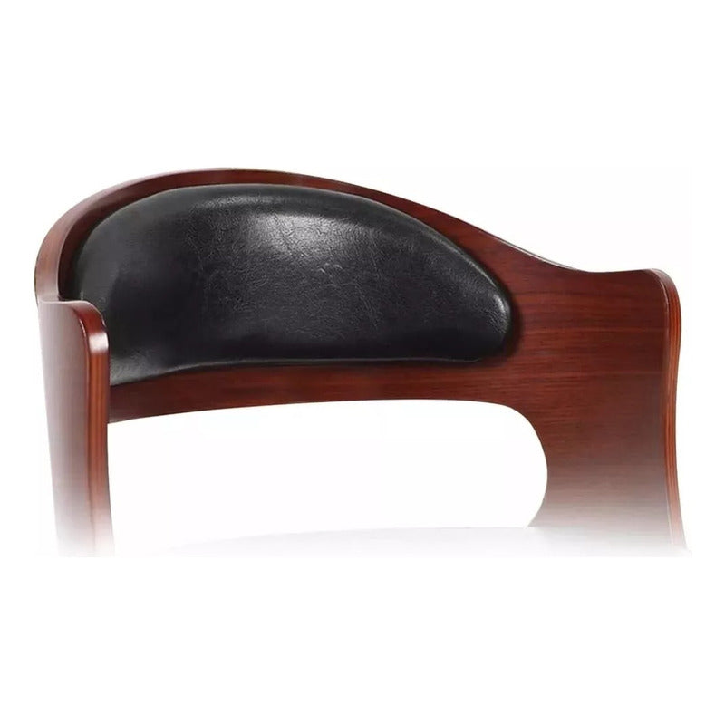 Pack 2 Sillas Piso Bar Taburete Regulable Madera/ecocuero