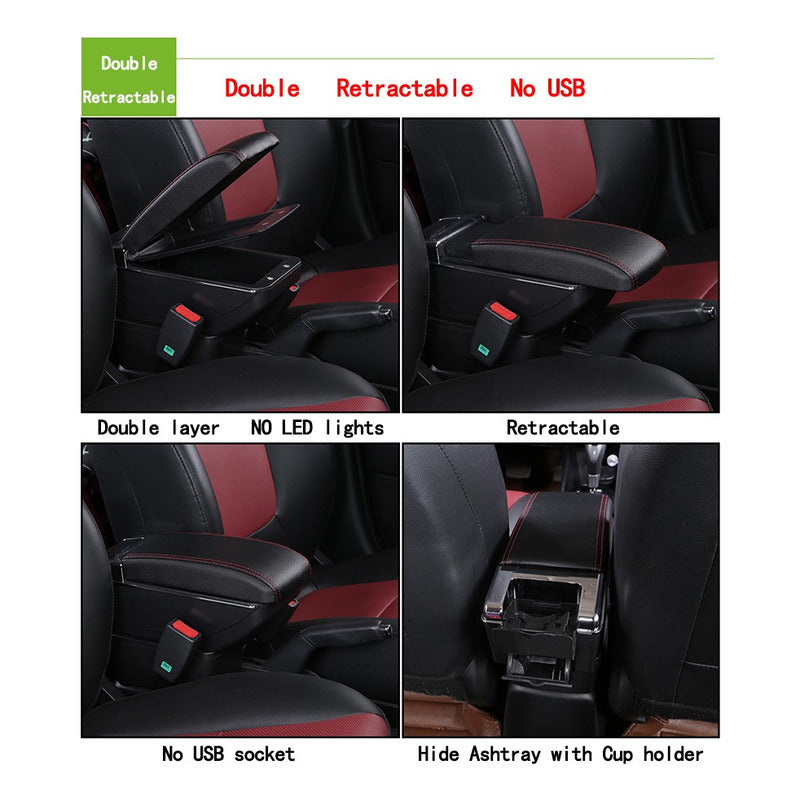 Portavaso Apoya Brazos Auto Universal Base Extensible 7 Usb Negro