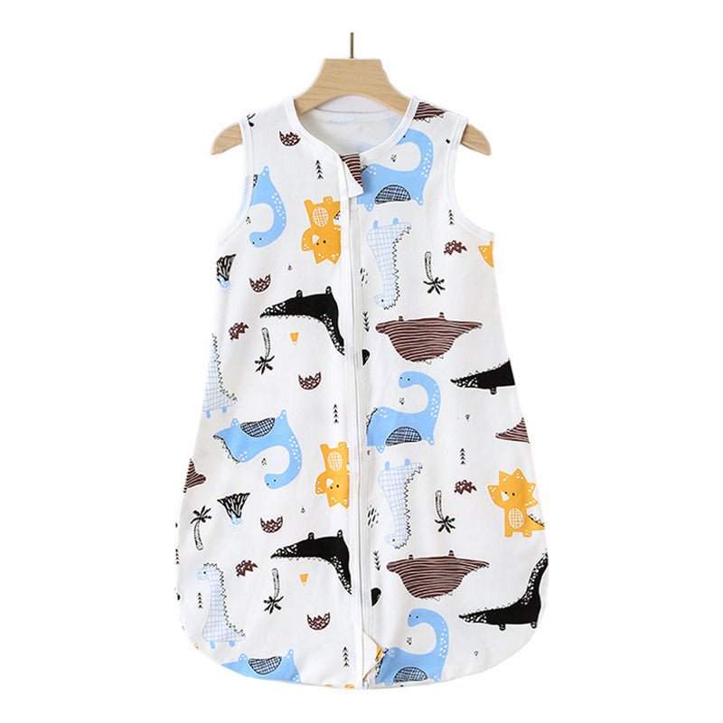 Saco de Dormir Bebé Sin Mangas TOG 0.5 Algodón Dinosaurio Celeste y Café 76cm