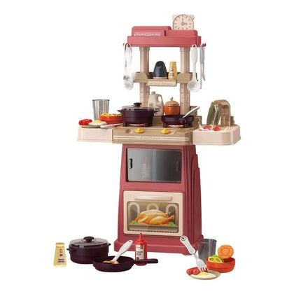 Cocina De Juguete 42 Accesorios Estilo Moderno Rosada Import Rosa