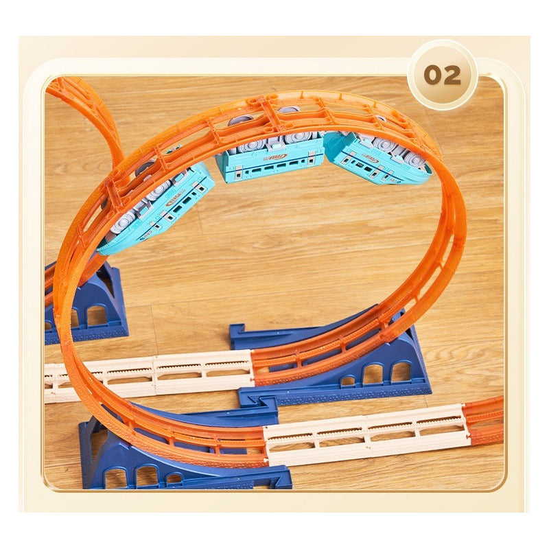 Pista de Tren con Giro 54 Piezas Track City - Azul