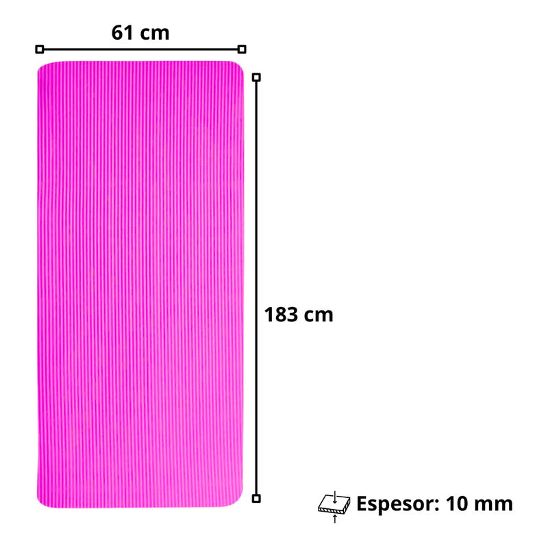Mat De Yoga Alfombra Espesor 10mm Extra Resistente (gruesa) Rosa