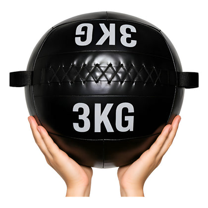 Balón Pelota Ecocuero Medicinal 3 Kg Entrenamiento Crossfit Negro