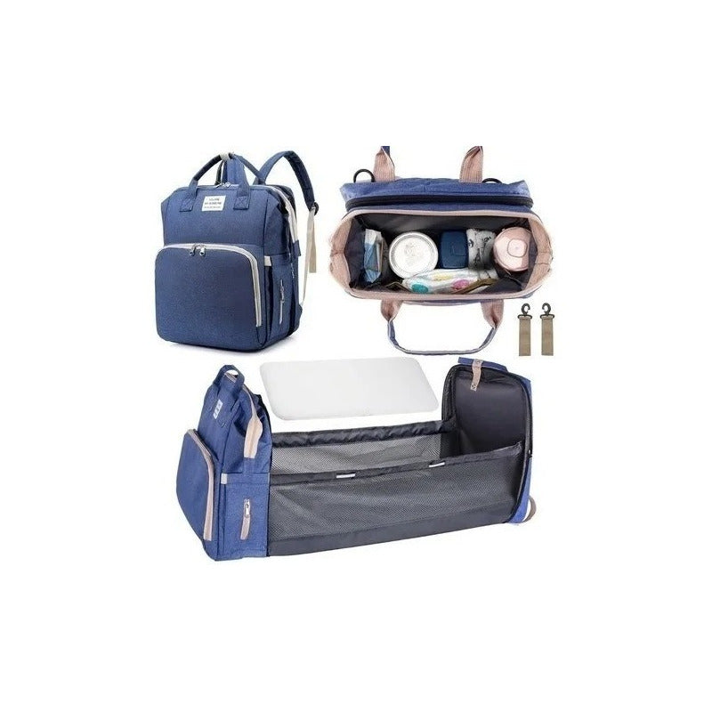 Mochila En Pañalera Cuna Y Mudador Portátil Para Bebés