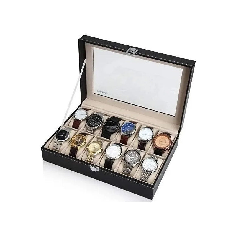 Organizador Exhibidor Estuche Caja 12 Relojes Importado