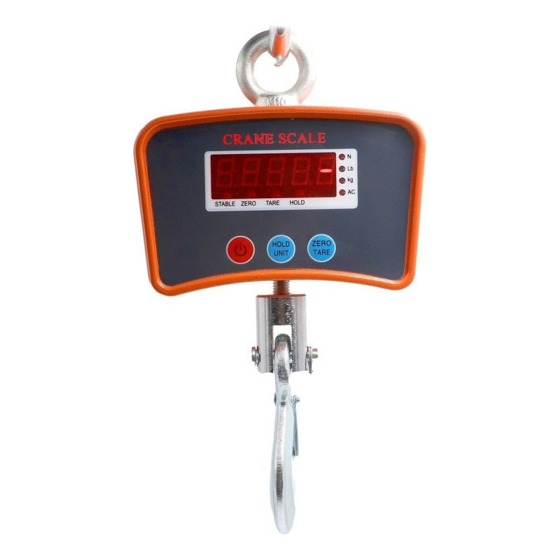 Balanza Pesa Digital 500 Kg Gancho Industrial Recargable Col Naranja