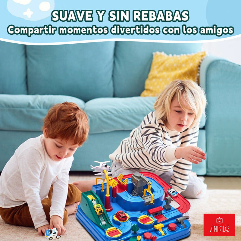 Pista De Autos Interactiva Aventura Juguete Educativo Niños Azul