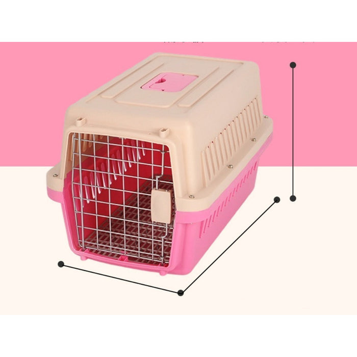 Jaula Transportadora Perro Gato Mediana 48x32x30cms Colores