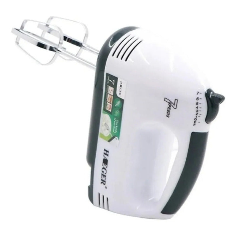 Batidora Electrica 7 Velocidades Haeger Multifuncional Inoxi Blanco