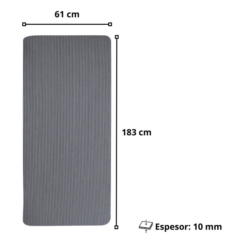 Mat De Yoga Alfombra Espesor 10mm Extra Resistente (gruesa) Gris