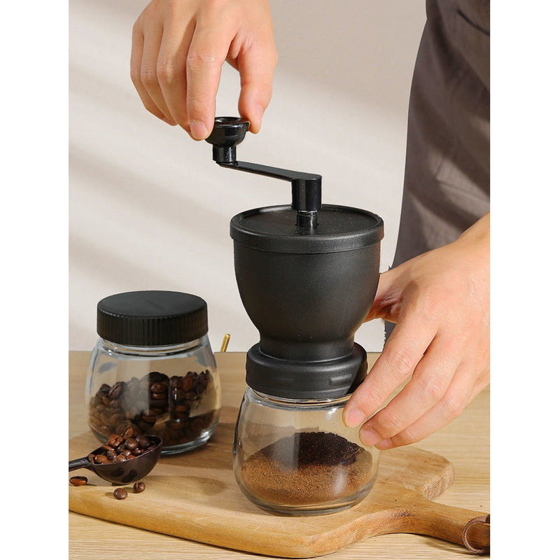 Molinillo De Café Moledor Manual De Granos + Recipiente Negro