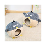 Casa Cama Iglú Mascota Ojitos Diseño Importada Gris Y Beige