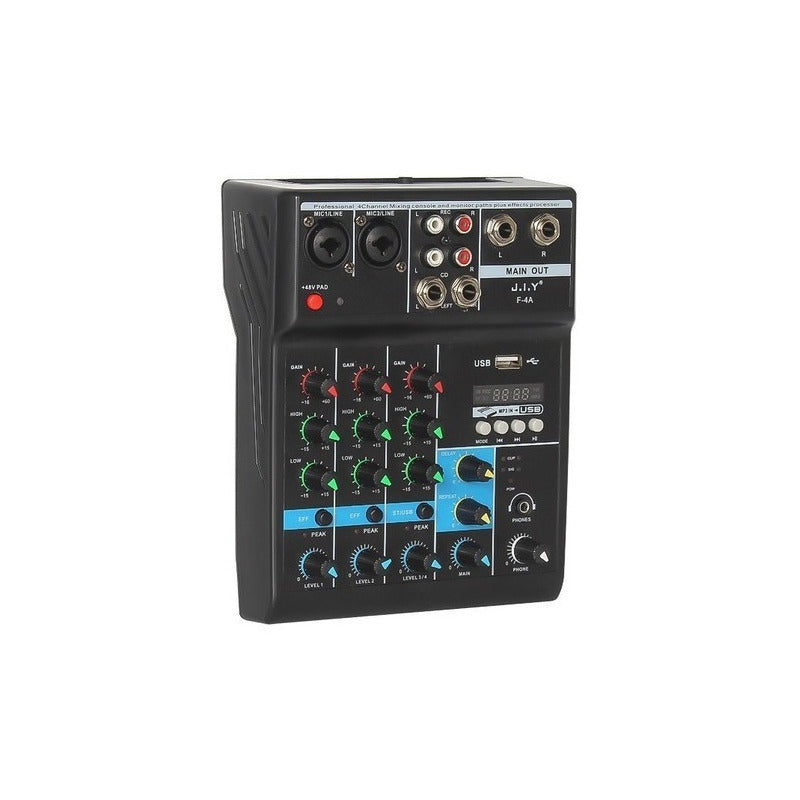 Mesa de Sonido DJ JIY-F4A 4 Canales USB y Bluetooth Altmann